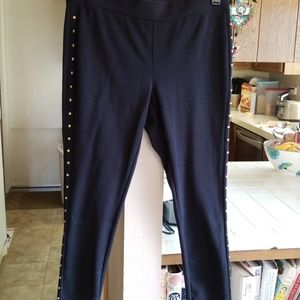 #185 Black Studded Leg Pants 18